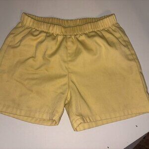 Little English Boys Preppy Twill Pull On Shorts Pale Yellow Size 6
